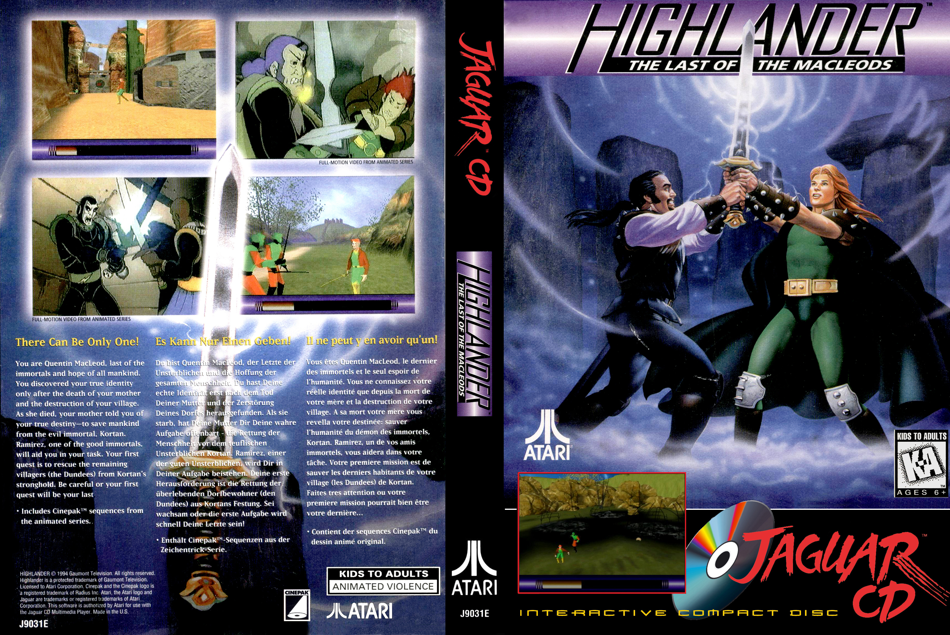 Nintendo Switch ATARI Jaguar HighLander Highlander: Last of the MacLeod's for Atari Jaguar (FULL